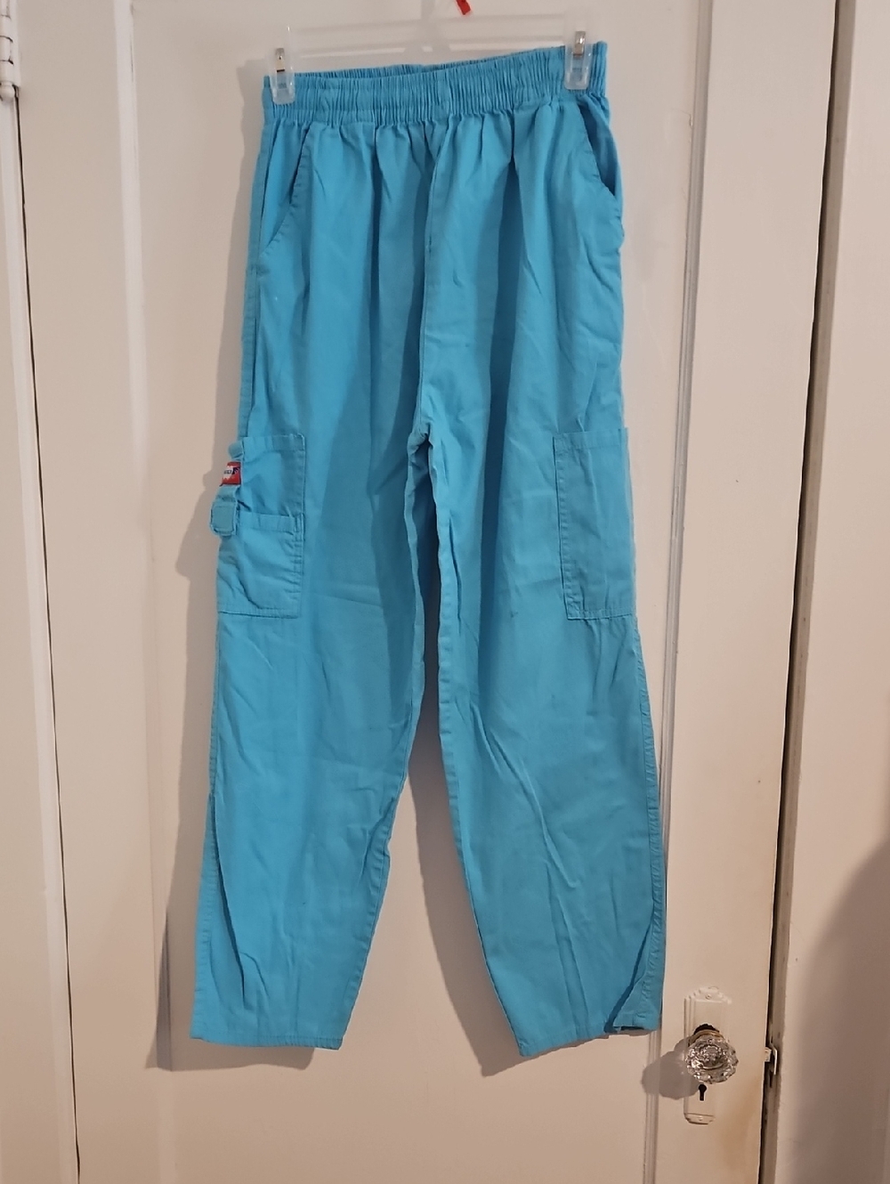 Light Blue Women's Scrub Pants with Elastic Waist Size Small